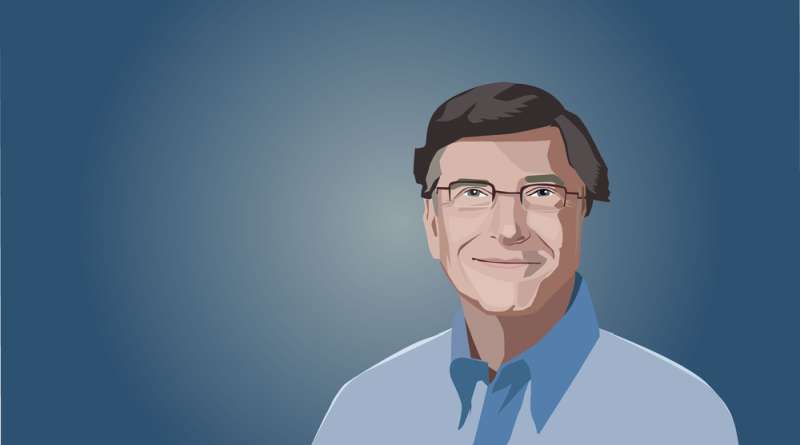 6 June, 2018: Bill Gates editorial illustration. Vector portrait